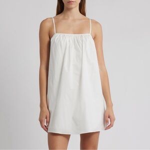 WAYF Stretch Cotton Cami Mini Dress Off White Ivory NWT Medium Minimalist Summer